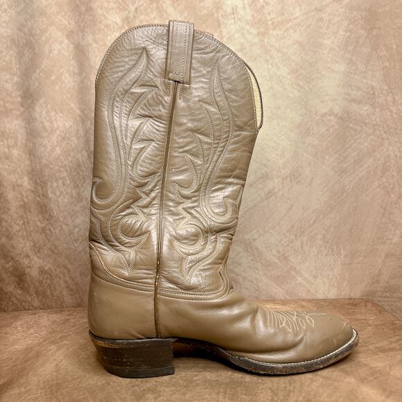 Vintage 90s Hondo Boots El Paso Texas Embroidered Cowboy Walking Boots Rodeo - Picture 6 of 11